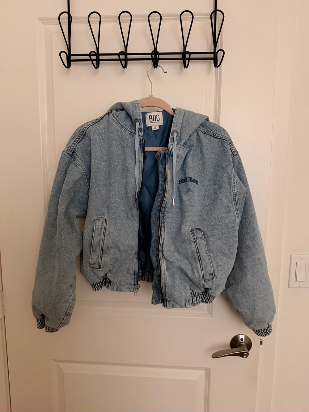 BDG Light Blue Hooded Denim Jacket